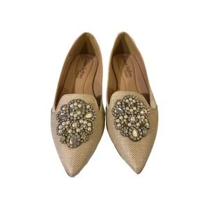 Carmen Steffens Comfort Pointy Jeweled Toe Flat Shoes, Size 9.5